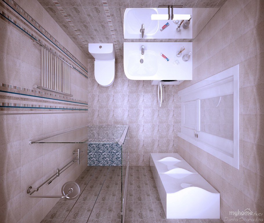 Маленькая ванная комната в французском стиле