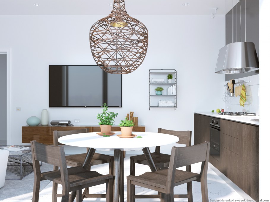 Освещение над обеденной зоной