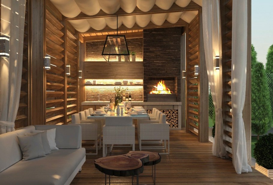 Фахверк в лесу интерьер