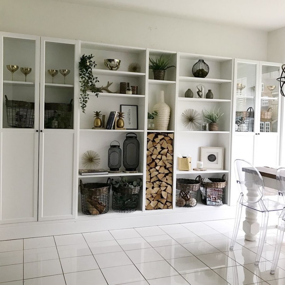 Белая гостиная икеа Билли