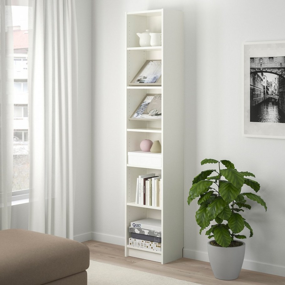 Билли стеллаж, белый, 40x28x106 см
