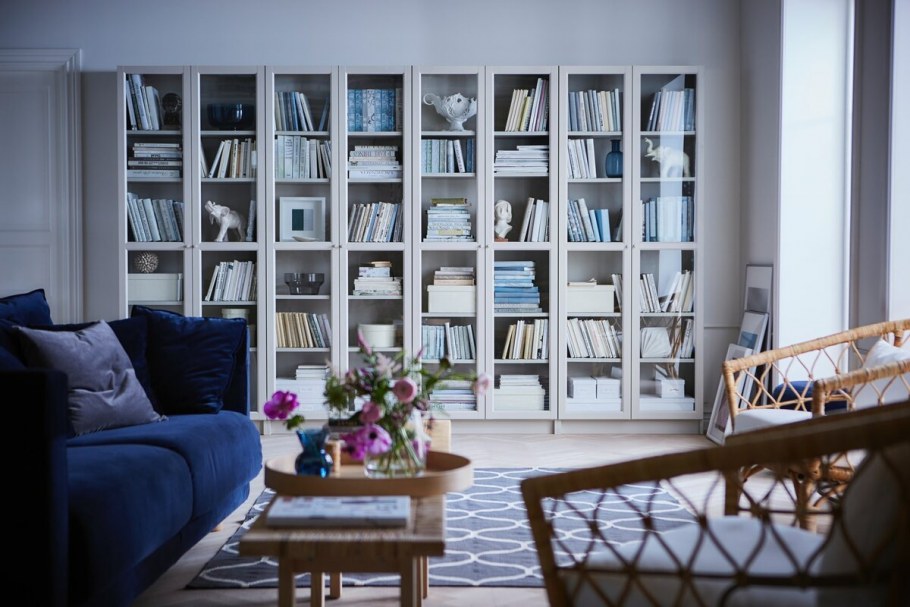 Билли стеллаж, белый, 40x28x202 см