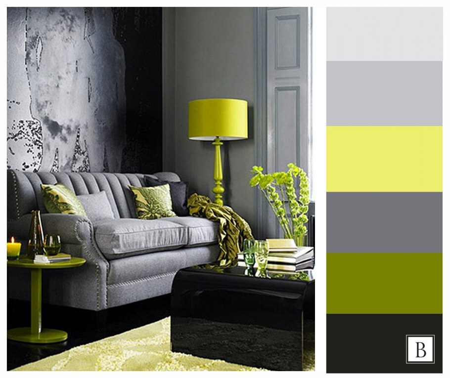 Сине желтый интерьер