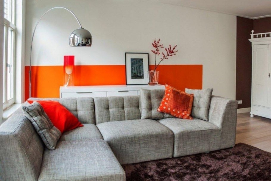 Оранжевый в интерьере