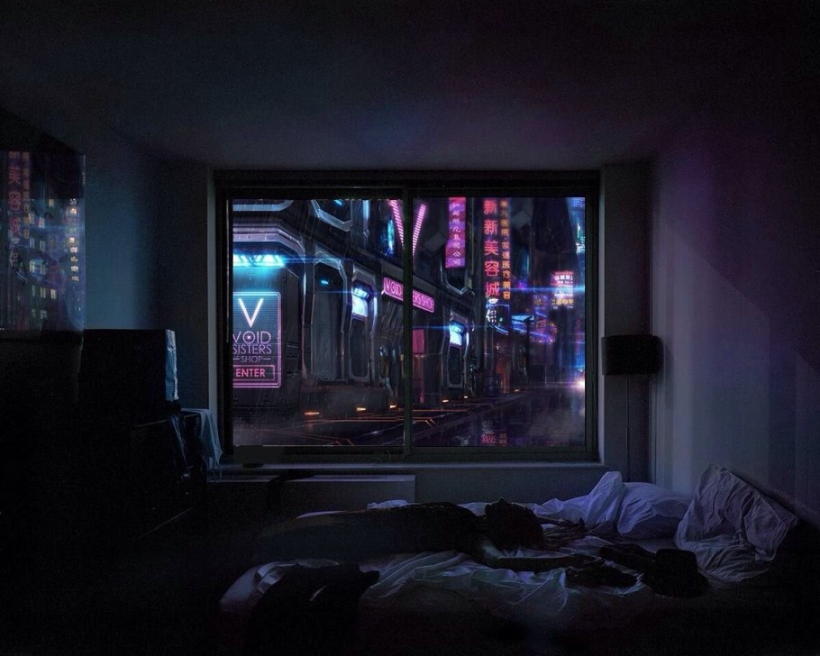 Комната в стиле киберпанк 2077