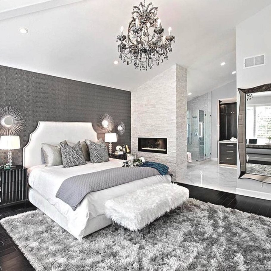 Интерьер гостиной в серебристых тонах