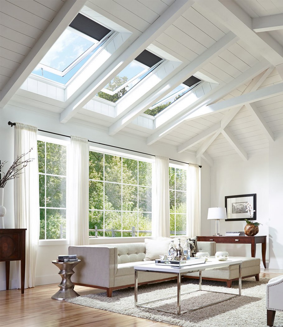Мансардные окна Velux в интерьере