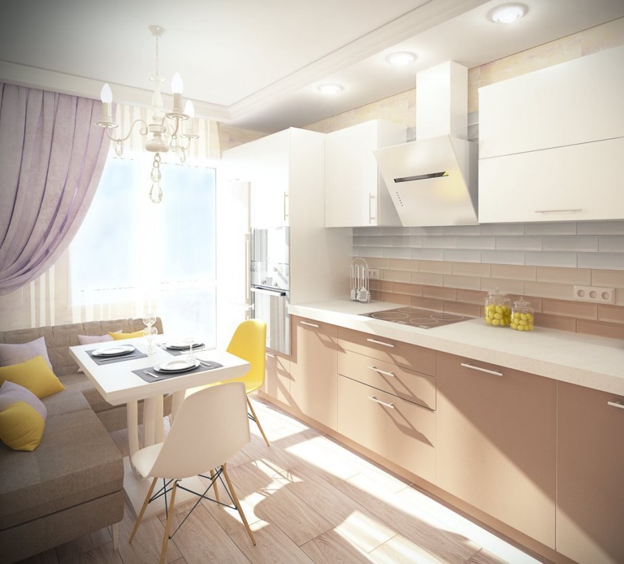 Светлые стены на кухне