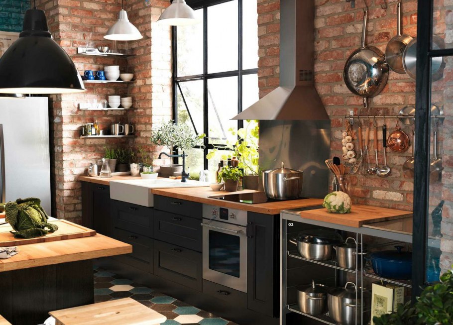 Кухня лофт икеа