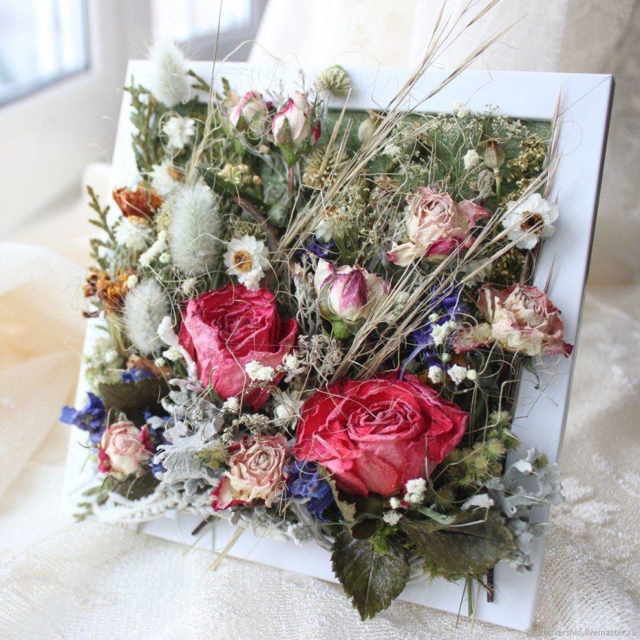 Композиции из сухоцветов для интерьера
