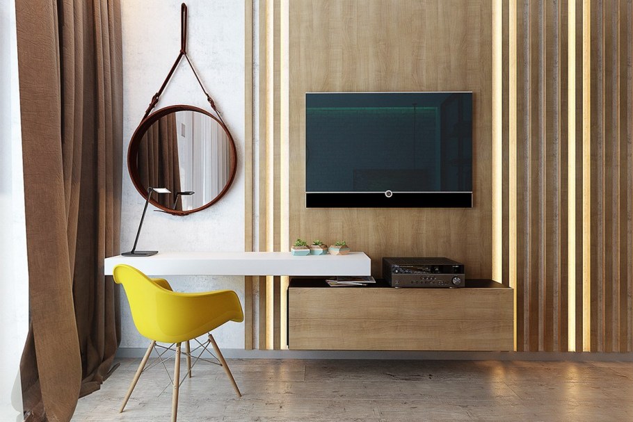 Зона телевизора в гостиной