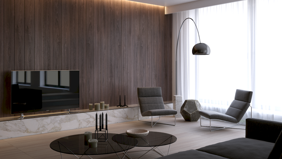 Деревянное панно на стену под телевизор