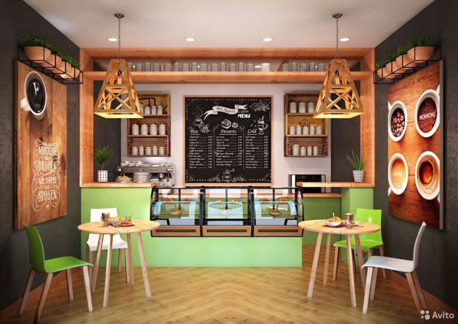 Интерьер маленького кафе