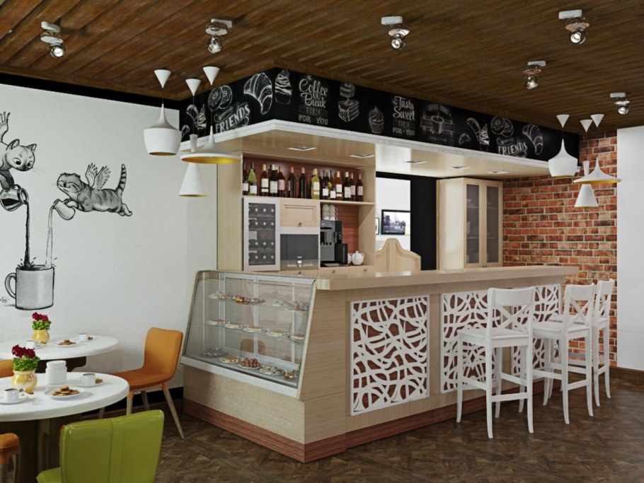 Интерьер небольшого кафе