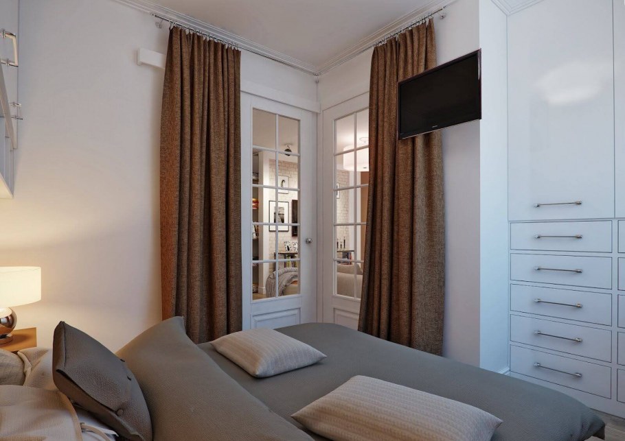 Спальня в комнате без окон