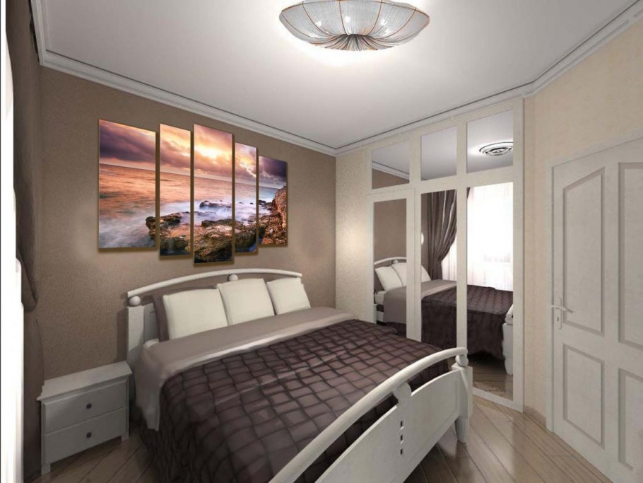 Спальня в комнате 12 метров