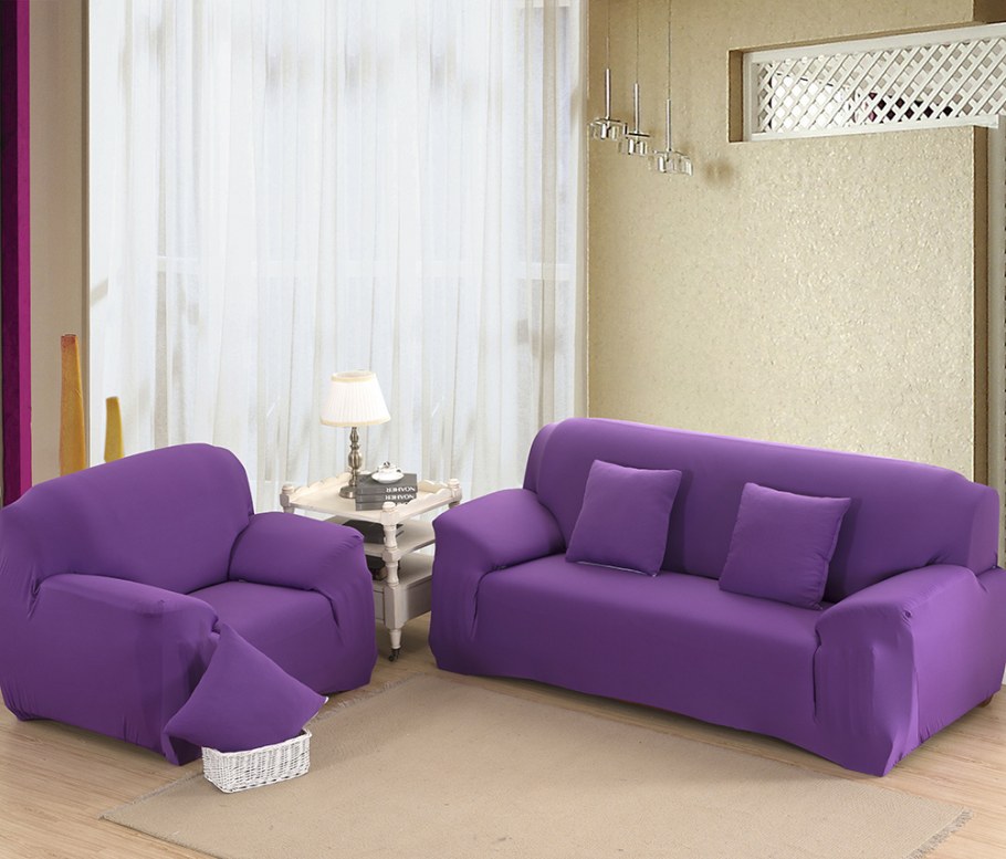 Шторы к фиолетовому дивану