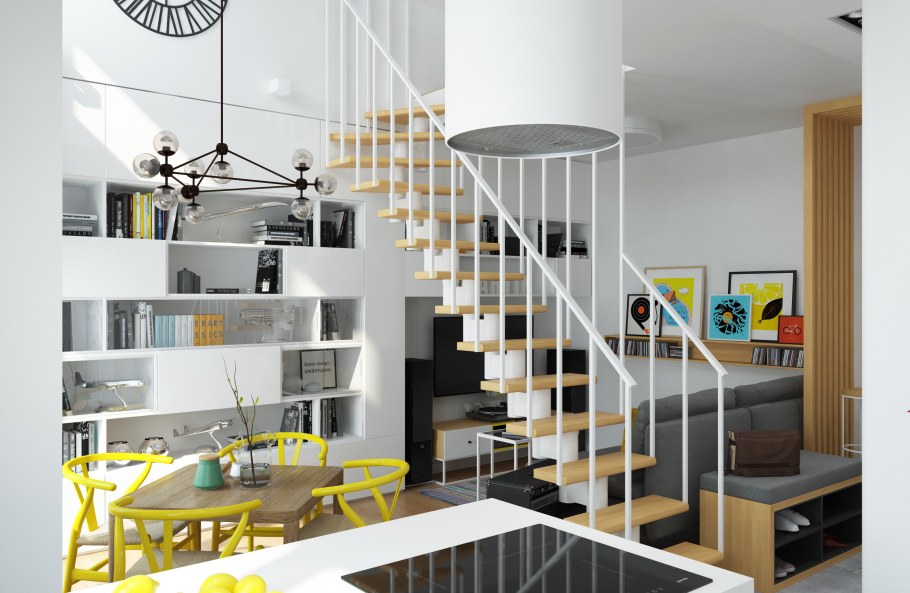 Интерьер двухуровневой квартиры