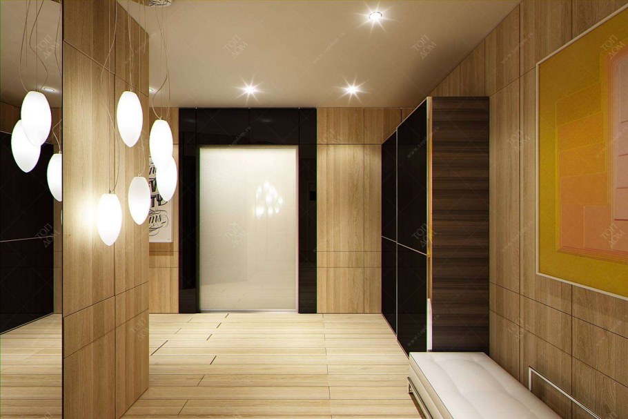 Ламинат на стене в интерьере прихожей