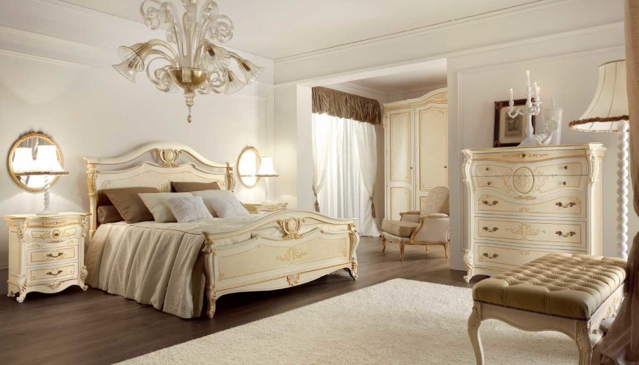 Спальня белая классика