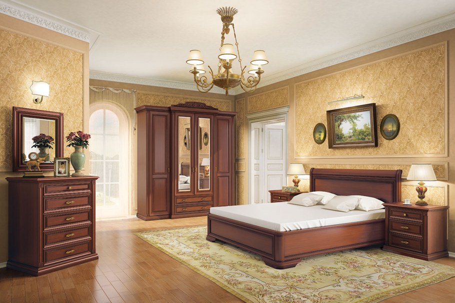 Интерьер спальни в классическом стиле