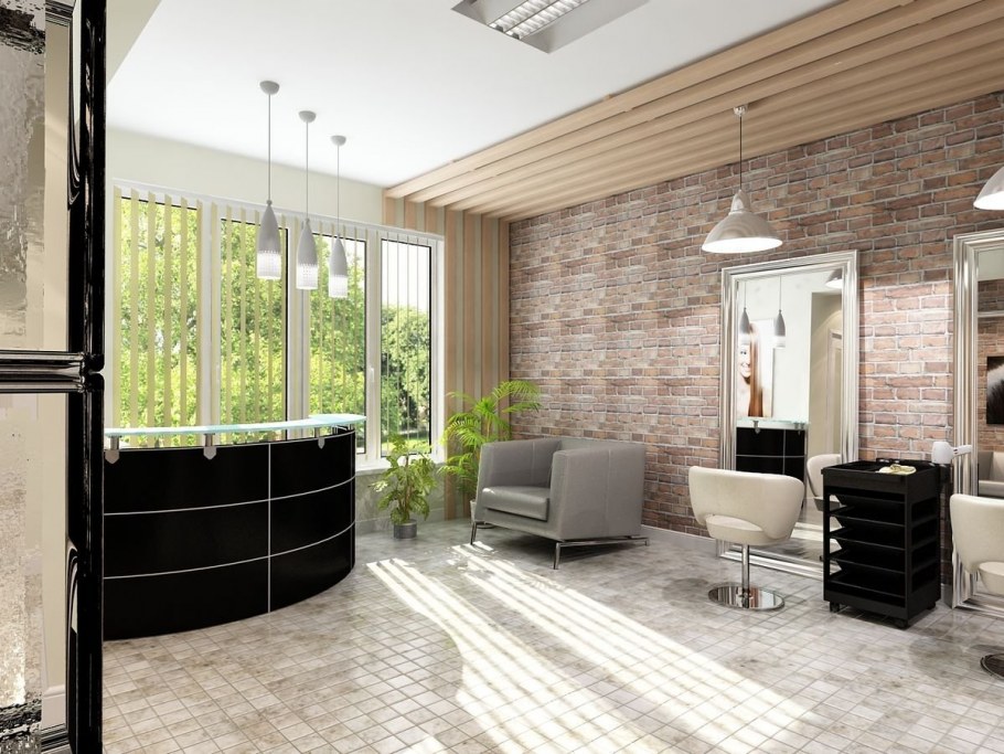 Салон красоты в стиле лофт белый