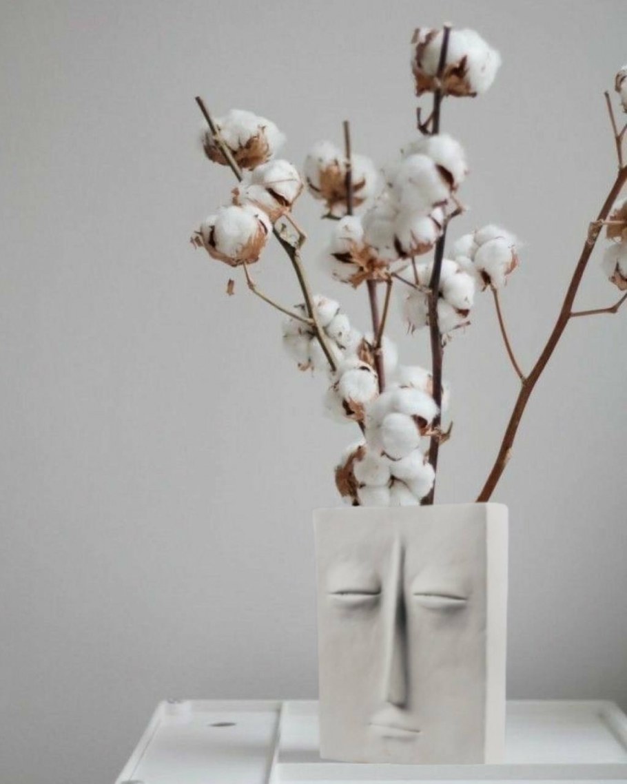 Хлопок в вазе в интерьере
