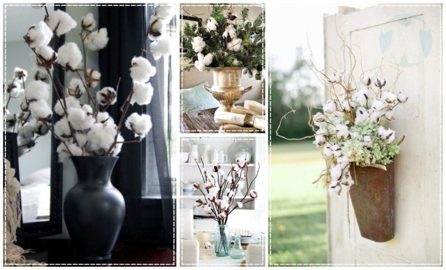 Ветки хлопка в интерьере