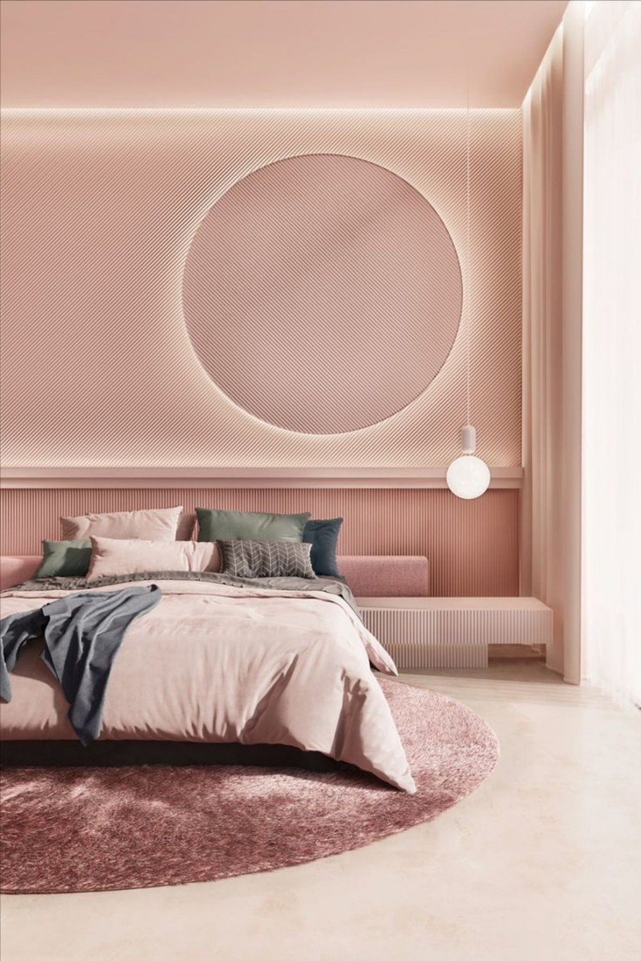 Серо-розовый интерьер