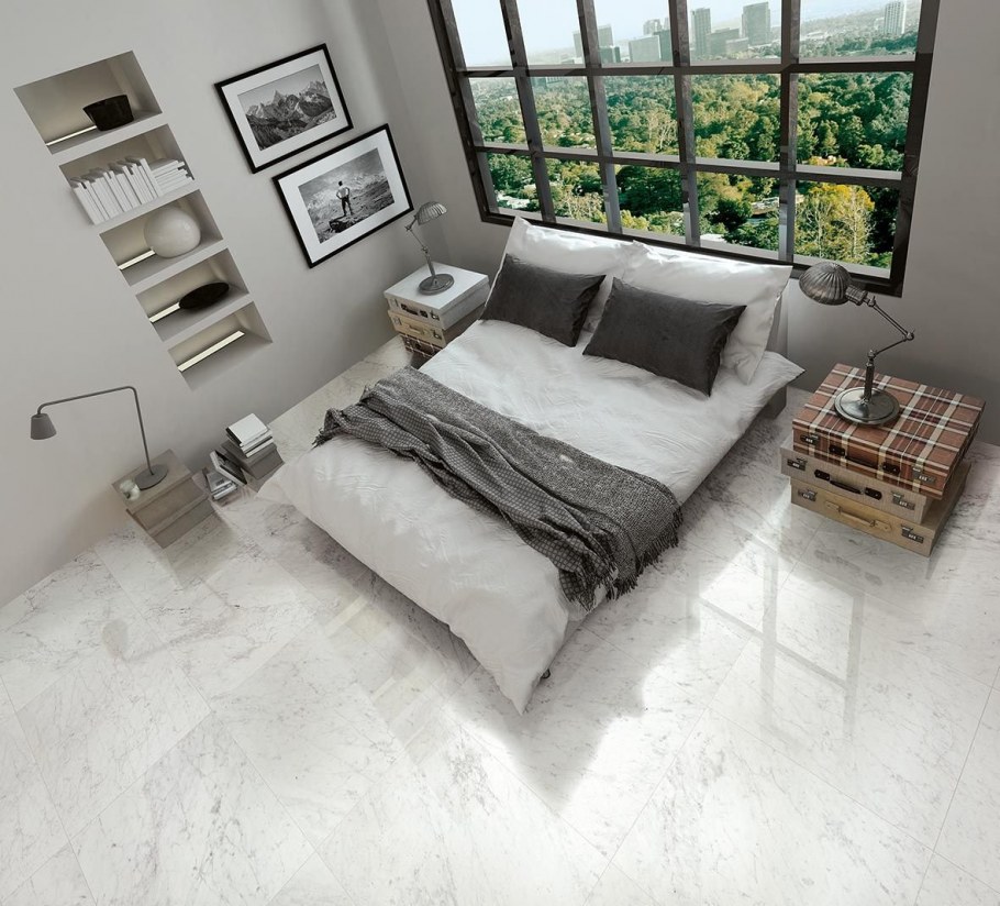 Белый мрамор в интерьере