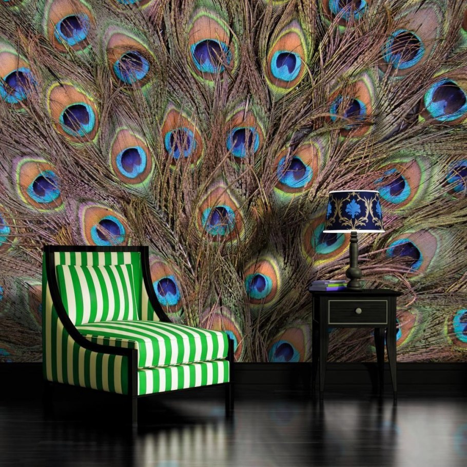 Украшения из перьев павлина