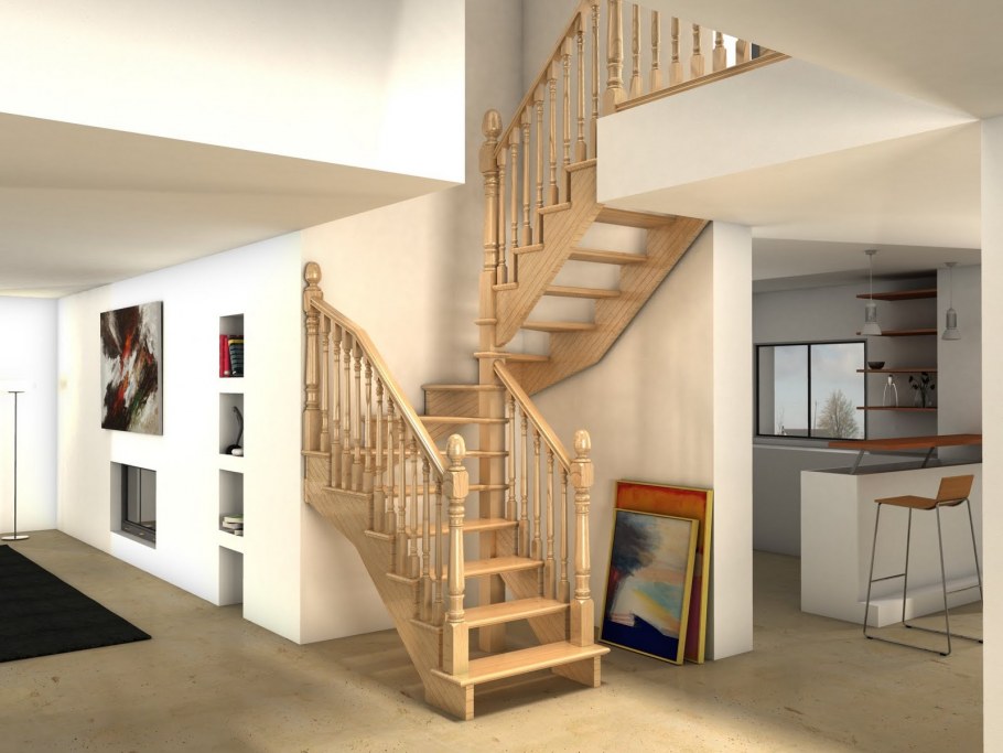 Лестница на второй этаж в частном доме