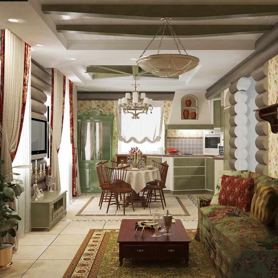 Русский стиль в интерьере