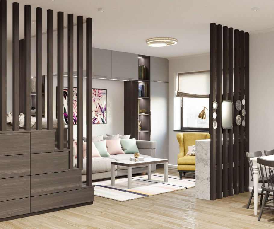 Перегородка с полками для цветов