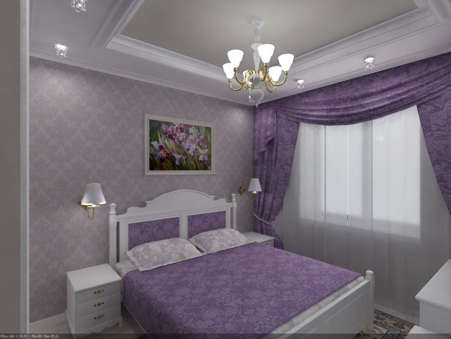Спальня в лавандовых оттенках
