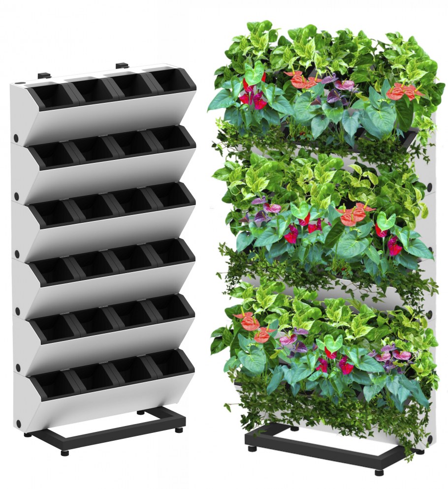 Цветочница вертикального озеленения с термочашами