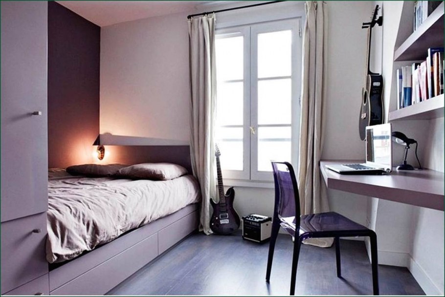 Спальня в узкой комнате хрущевка