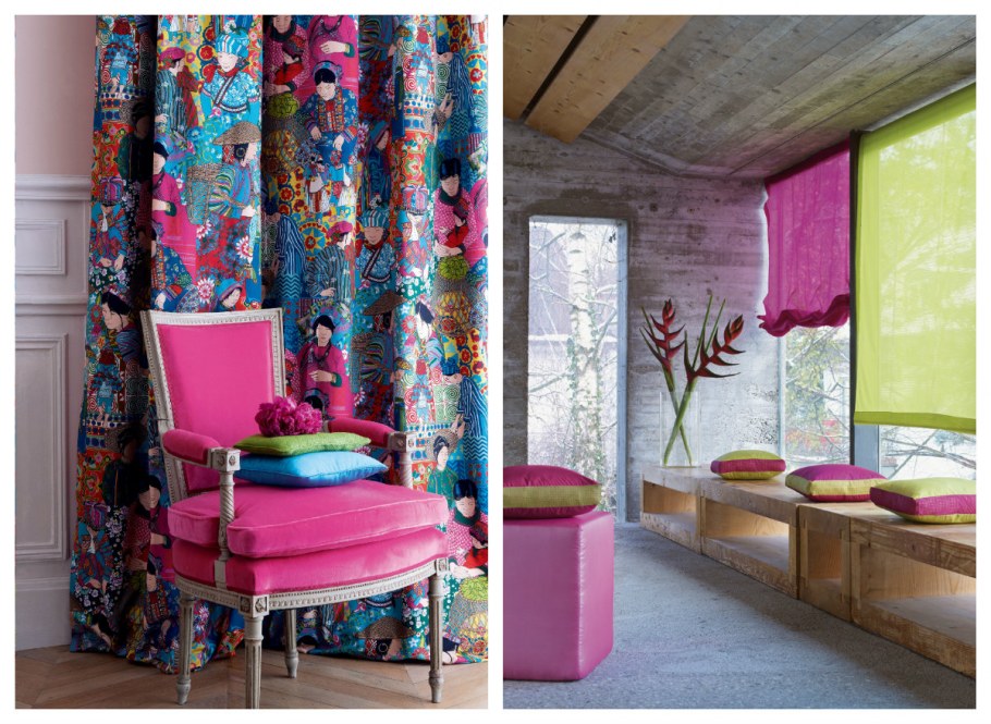 Шторы с цветочным принтом в интерьере