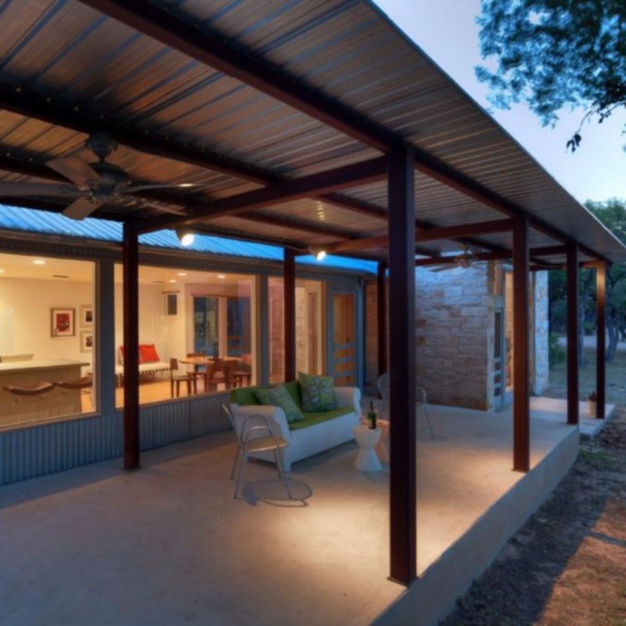 Навес ral7016, и терраса