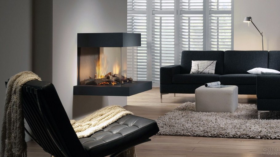 Камин встраиваемый в стену