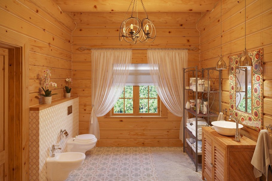 Душевая в деревянном доме