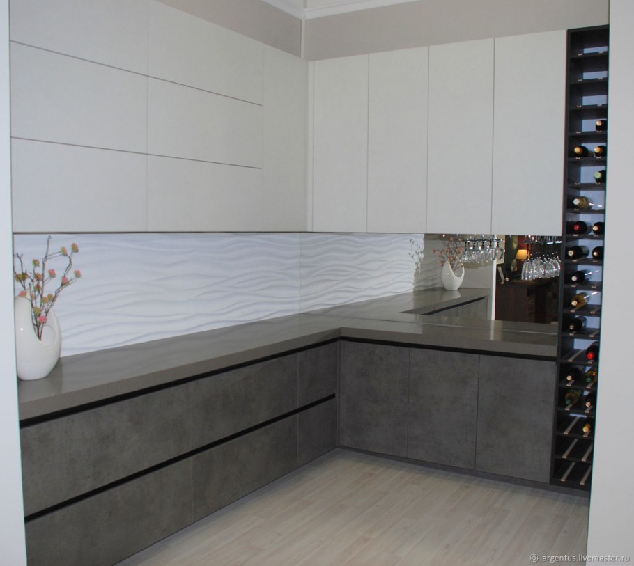 Кухня Egger бетон Чикаго светло серый