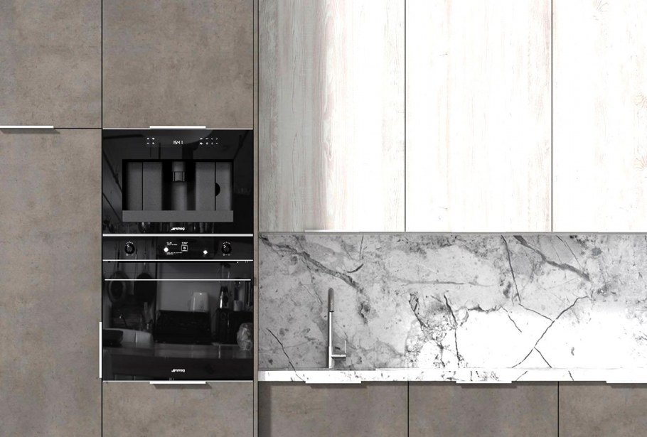 Кухня Эггер бетон Чикаго темный