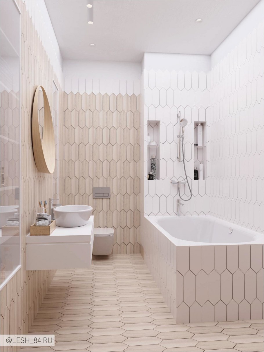 Плитка для ванной в светлых тонах