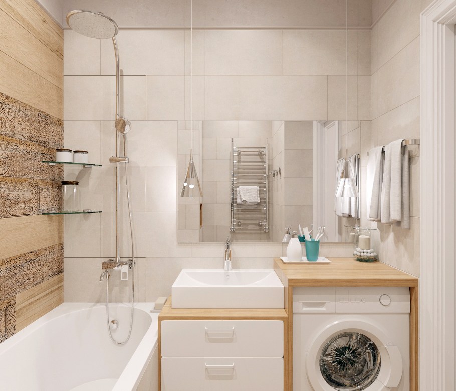 Ванна в пастельных тонах