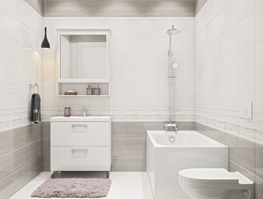 Ванная комната в светлых тонах