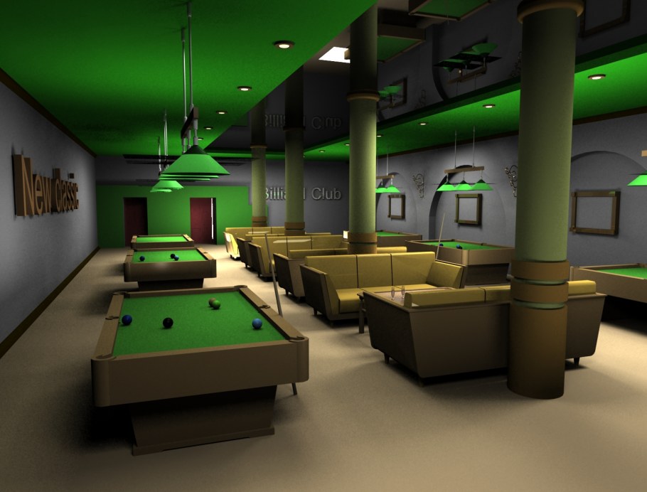 Интерьер бильярдного клуба