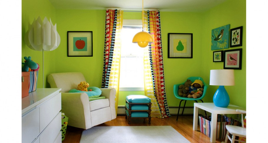 Сочетание ярких цветов в интерьере