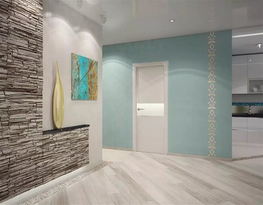 Прихожая в бирюзовом цвете