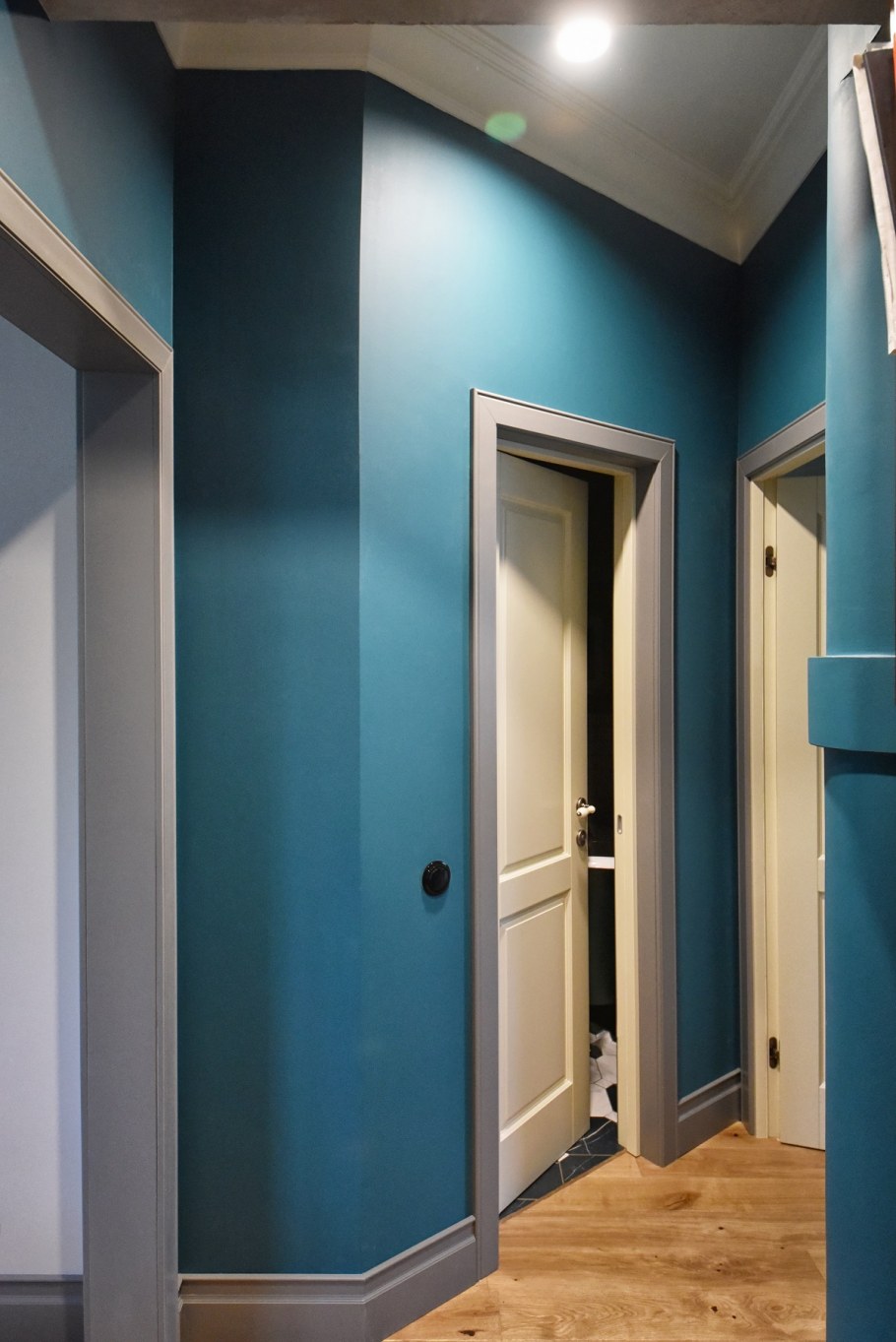 Темно бирюзовая прихожая